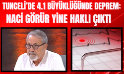 Tunceli’de 4.1 Büyüklüğünde Deprem: Naci Görür Yine Haklı Çıktı