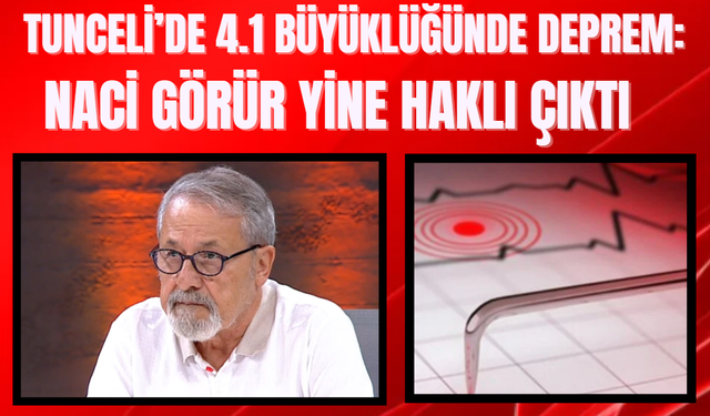 Tunceli’de 4.1 Büyüklüğünde Deprem: Naci Görür Yine Haklı Çıktı