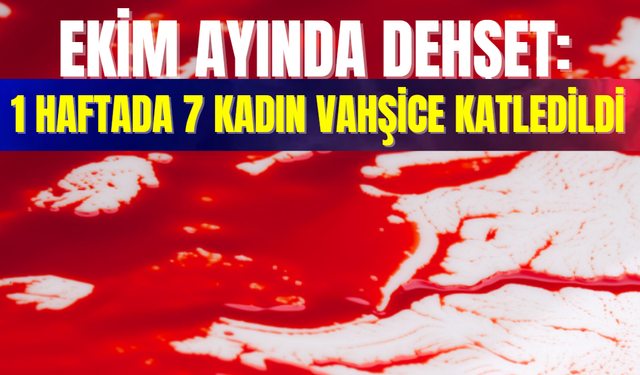 Ekim Ayında Dehşet: 1 Haftada 7 Kadın Vahşice Katledildi